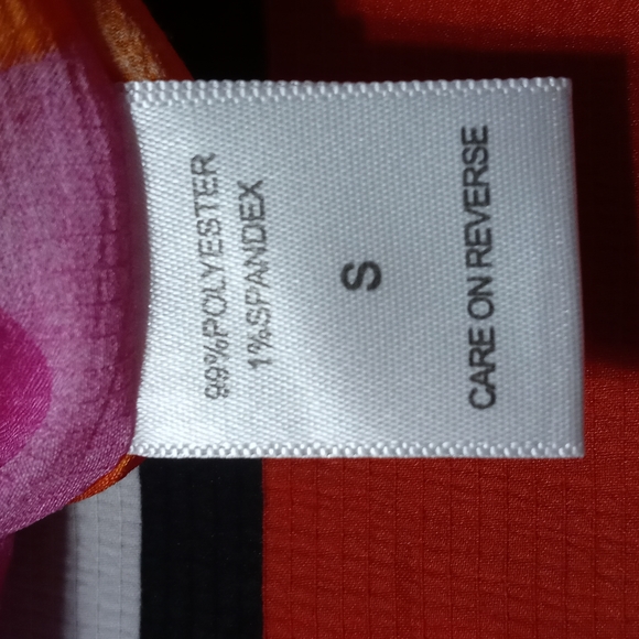 New York & Company Sheer PullOver Blouse Size Small Red Orange Purple - Picture 12 of 13